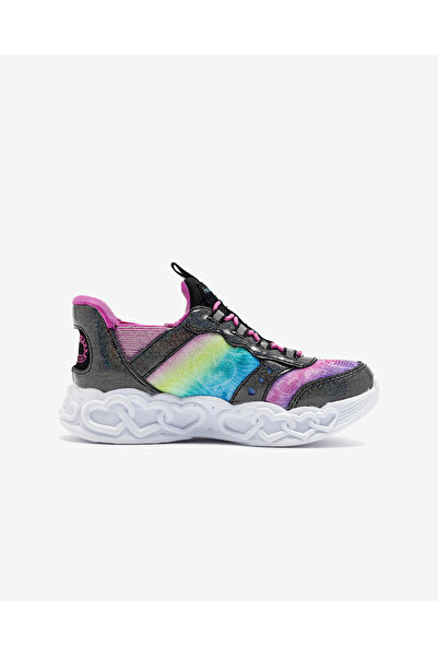 SKECHERS İNFİNİTE HEART LİGHTS - ETERNAL SHİMMER Büyük Kız Çocuk Siyah Işıklı Spor Ayakkabı 303755L BKMT