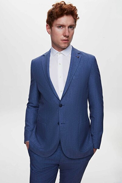 Tween Slim Fit Indigo Bi Stretch Sihirli Kumaş Kumaş Ceket