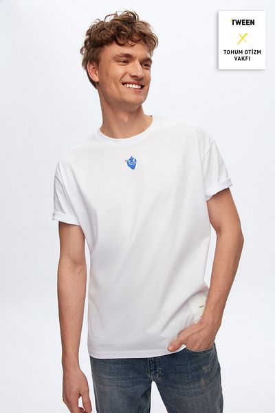 Tween Tricou alb 100% bumbac mercerizat