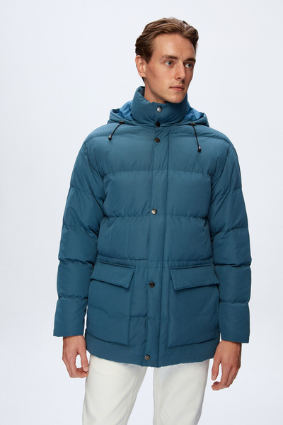 Tween Mavi Pamuk Karışımlı Mont