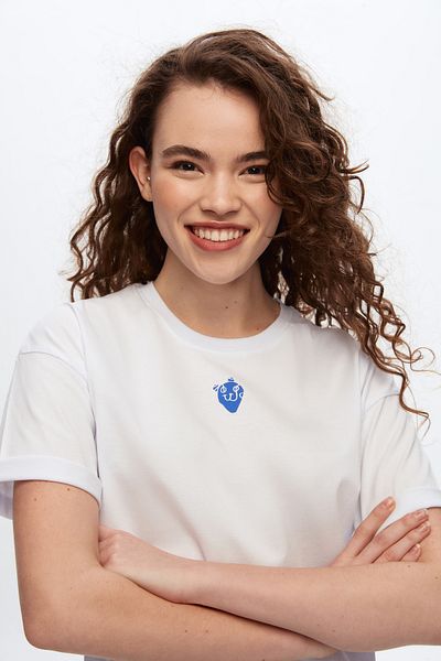 Tween Tricou alb 100% bumbac mercerizat