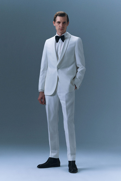 Tween Slim Fit Beyaz Şal Yaka Damatlık & Smokin Takim