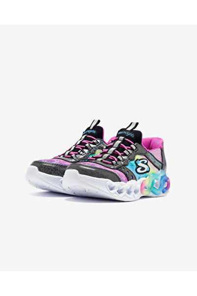SKECHERS İNFİNİTE HEART LİGHTS - ETERNAL SHİMMER Büyük Kız Çocuk Siyah Işıklı Spor Ayakkabı 303755L BKMT