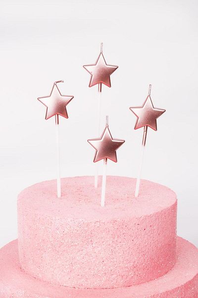 Le Mabelle Rose 4-Piece Star Candle