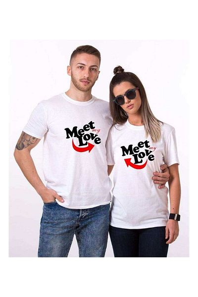 Tshirthane Lover Combos - Meet My Love T-Shirt, Couple Combo