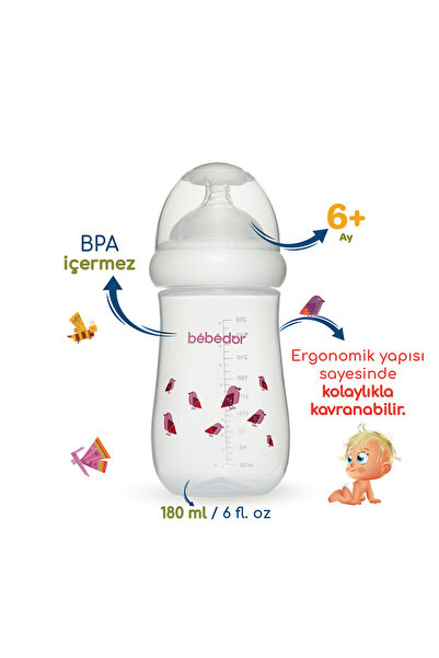 Bebedor Geniş Ağız Pp Biberon 260 ml Pembe