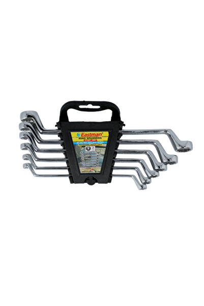 EASTMAN مجموعة مفاتيح ربط مزدوجة الطرف من 6 قطع مصنوعة من فولاذ الكروم والفان...