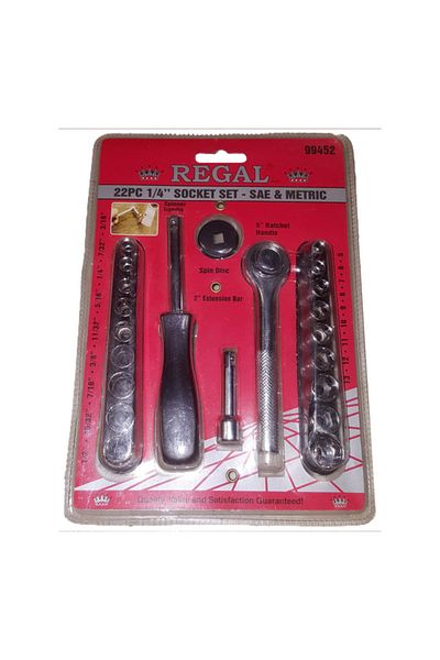 Regal Tools 22-Piece SAE/Metric Socket Set 1/4inch