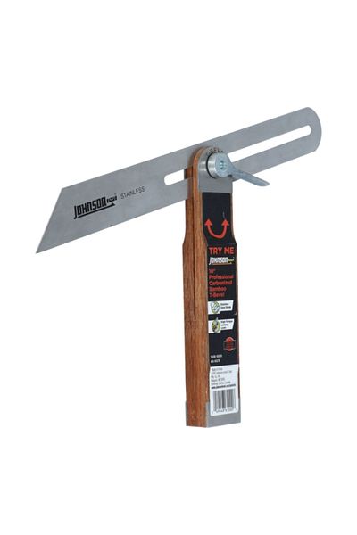 Johnson Adjustable Sliding T-Bevel with Bamboo Handle 10inch