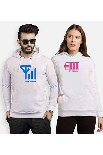 Tshirthane Lover Combinations - Battary Signal Hooded Couple Combination
