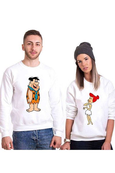 Tshirthane Fred Wilma Flintstone Lover Combinations Sweatshirt Couple Combination