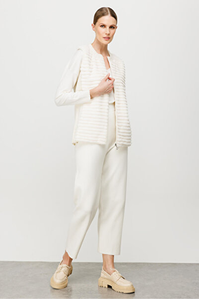 Butik Triko Plush Combination Zippered Knitwear Vest