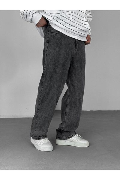 BYBASICMAN Anthracite Washed Baggy Jean Ke-602