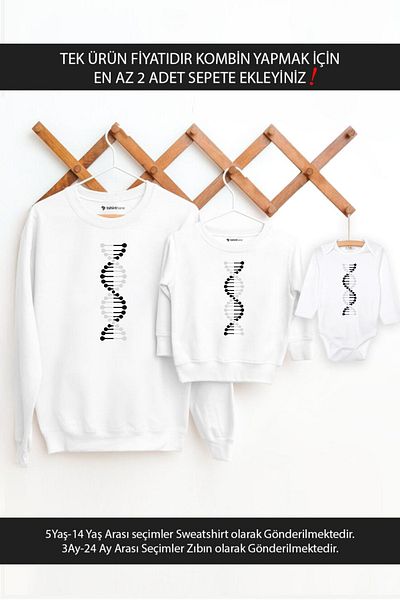 Tshirthane DNA Father Son Girl Black and White - Single Product Price, with 2 Baskets