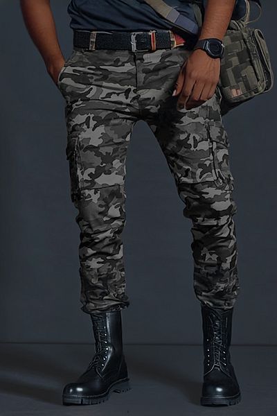 modacix Anthracite Lycra Camouflage Summer Trousers - Military, Elastic Leg