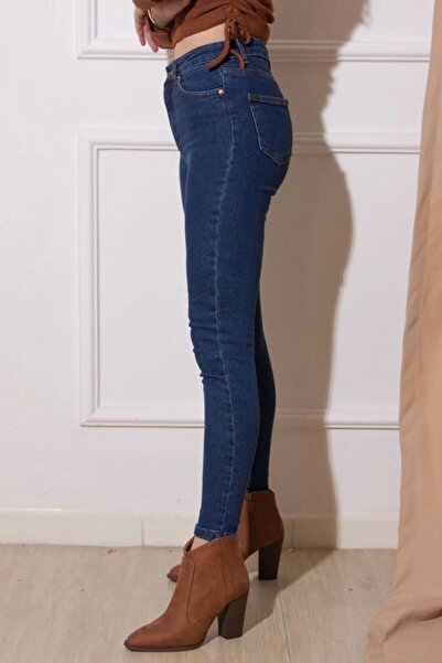 Trn JNS Жіночі темно-сині джинсові штани Sandra надзвичайно зручні вузькі джинси для вузьких ніг