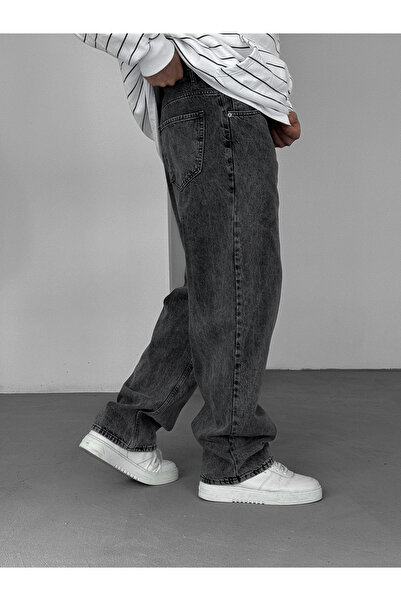 BYBASICMAN Antrasit Yıkamalı Baggy Jean KE-602