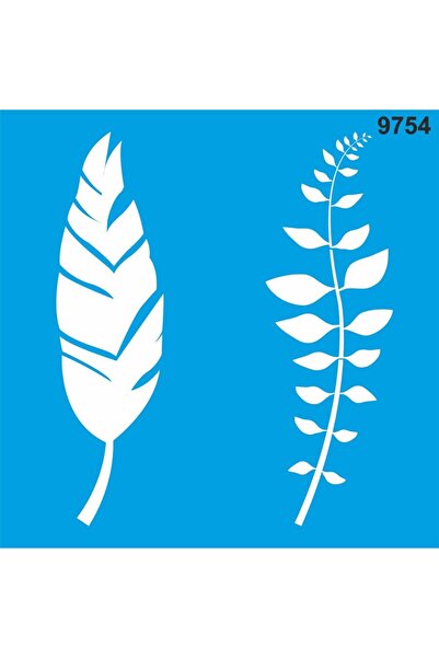 StencilSepeti قالب رسم استنسل منقوش بأوراق الشجر مقاس 30 × 30