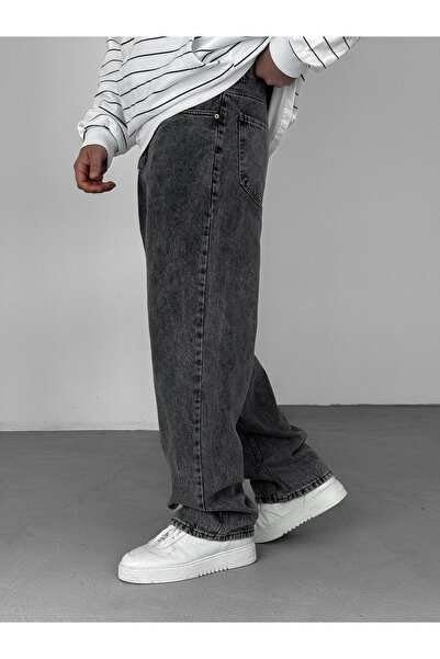 BYBASICMAN Antrasit Yıkamalı Baggy Jean KE-602