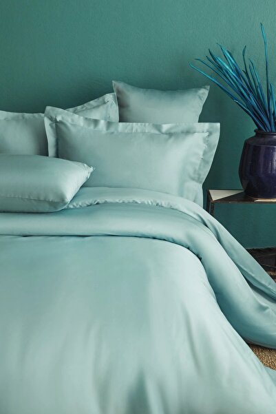 İssimo Home Simply Mint Blue Pamuk Saten Nevresim Takımı Tek Kişilik