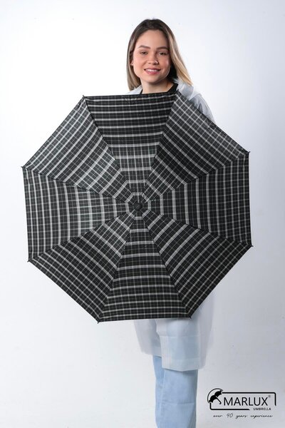 Marlux Siyah Ekoseli Kadın Şemsiye M21mar358r001