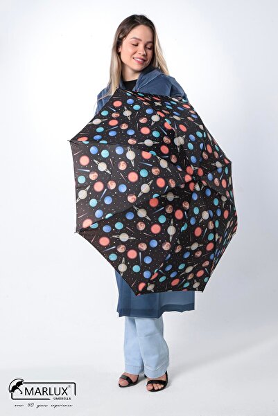 Marlux Gezegen Desenli 8 Telli Manuel Rüzgara Dayanıklı Şemsiye M21mar602r01