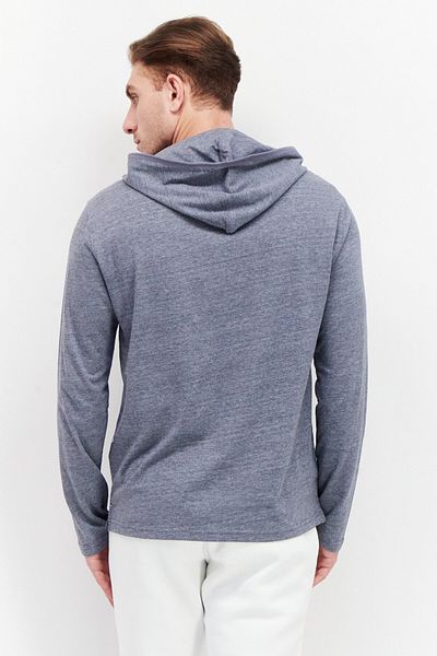 Kenneth Cole سويت شيرت رجالي سادة بأكمام طويلة وغطاء رأس، رمادي