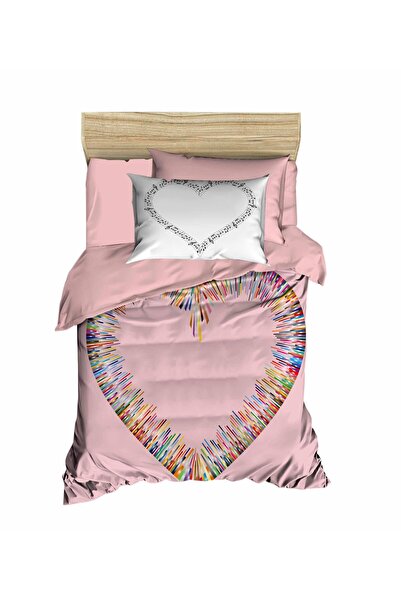 Fabeteks Heart Colored Single Young Duvet Cover Set