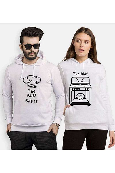 Tshirthane The Bun Baker Lover Combinations Hooded Couple Combination