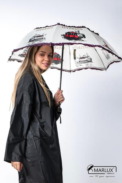 Marlux İstanbul Figürlü Mor Kadın Şemsiyesi M21mar109r003