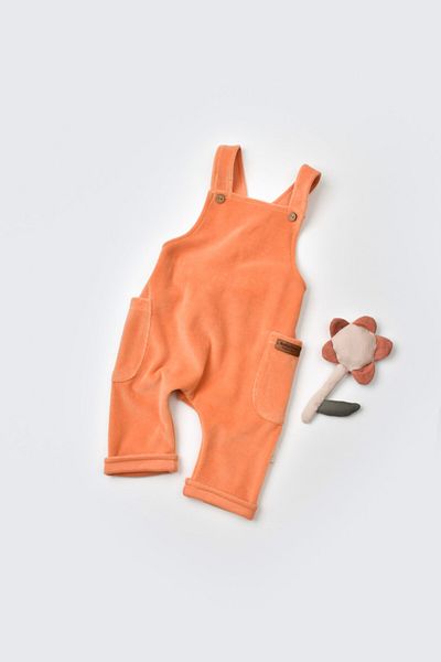 BabyCosy Salopeta Velvet Cu Bretele Portocaliu, ,