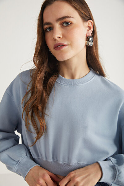 GRIMELANGE AMY női 100% organikus pamut kék pulóver