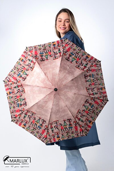 Marlux Desenli 8 Telli Manuel Rüzgara Dayanıklı Şemsiye M21mar608r01