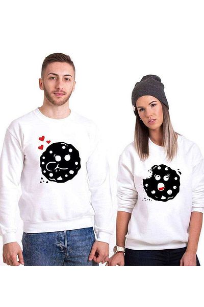 Tshirthane Love of Cookies Lover Combinations Sweatshirt Couple Combination