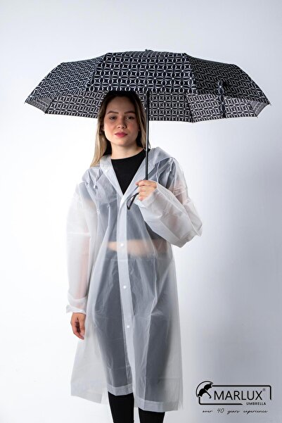 Marlux Siyah Desenli Tam Otomatik Kadın Şemsiye M21mar706r001