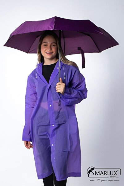 Marlux 8 Telli Otomatik Rüzgara Dayanıklı Kılıflı Şemsiye Mor Mpr2009