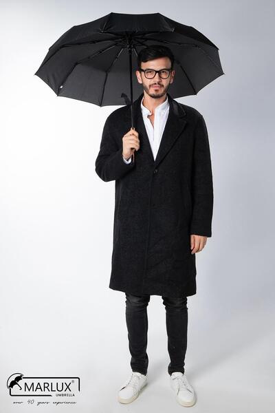 Marlux Siyah Ahşap Saplı Tam Otomatik Premium Lüks Erkek Şemsiye M21mar1002mr001