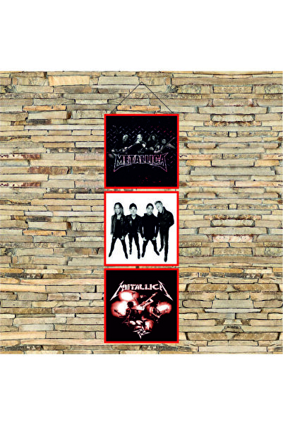 Uv Print Wooden 3-Piece Painting Metallıca