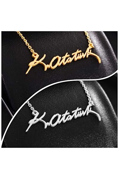 Satürn Silver Kuyumculuk 925 Ayar Gümüş Atatürk Imzalı Kolye Unisex