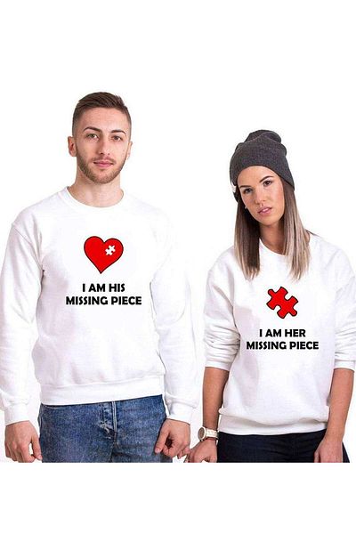 Tshirthane Missing Piece Lover Combinations Sweatshirt Couple Combination