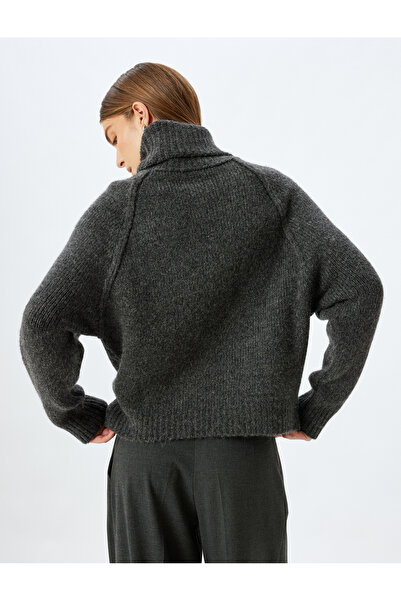 Koton Oversize Örgü Kazak Balıkçı Yaka Uzun Kollu