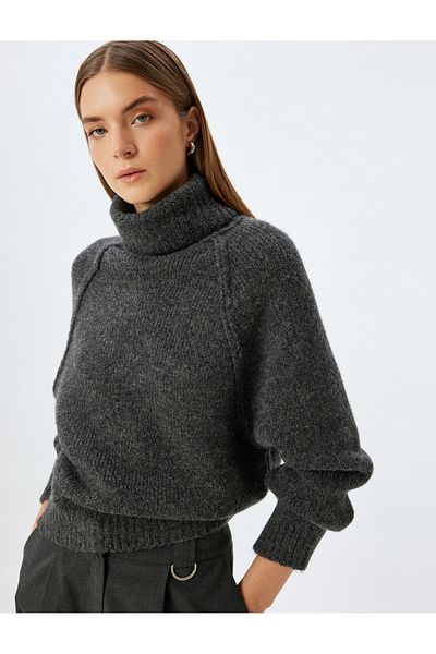 Koton Oversize Knit Sweater Turtleneck Long Sleeve
