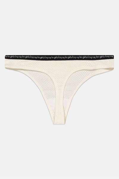 Les Girls Les Boys Women Brand Logo Pull On Panty, Cream