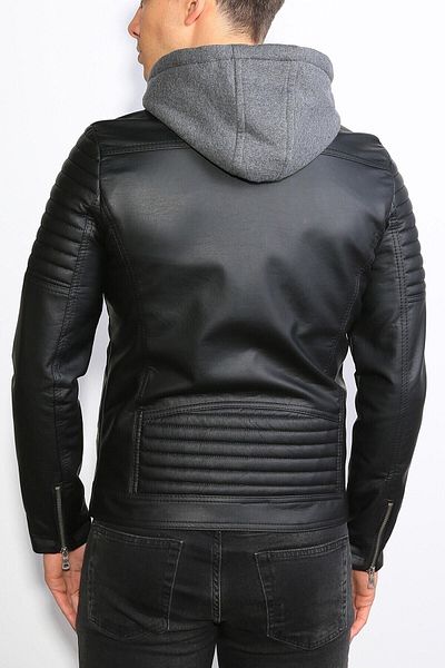 BayAygün Bayaygun 0577 Μαύρο εισαγόμενο δερμάτινο παλτό
