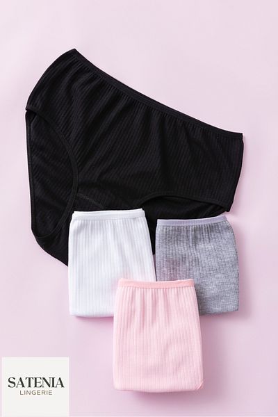 SATENIA LINGERIE Plus Size Corded Cotton Panties - Pack of 4 (Xl-2Xl to 3XL)