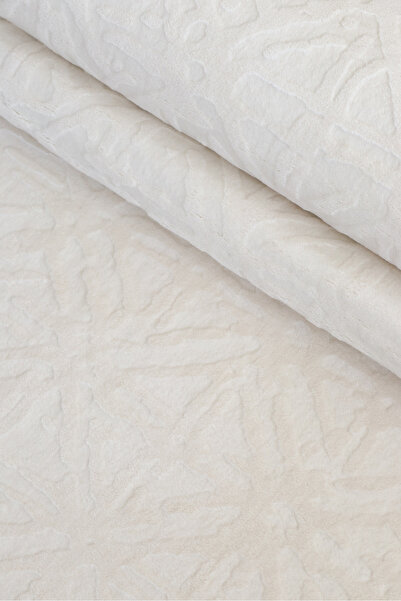 Merinos Rölyef Truva Krem Kaymaz Taban Kesme Halı Yolluk