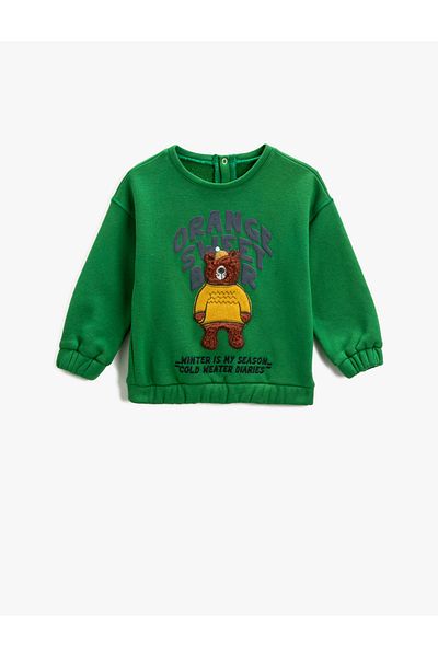 Koton Teddy Bear rátéttel ellátott, részletes pulóver pattintható rögzítéssel