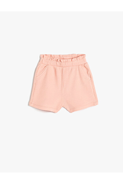 Koton Shorts with Elastic Waist Ruffle Detail Pockets Textured Cotton
