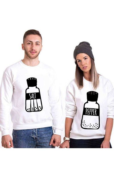 Tshirthane Salt and Pepper Lover Couple Combination Sweatshirt
