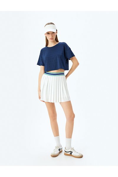 Koton Αθλητικό μπλουζάκι Crop Crew Neck Comfortable Fit που αναπνέει